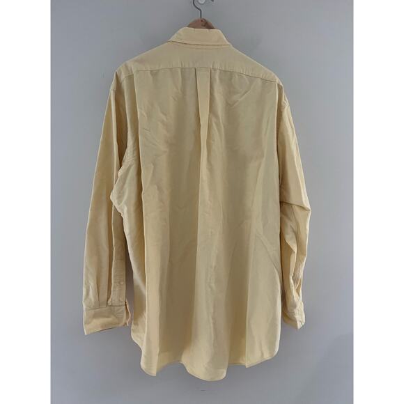 Ralph Lauren Men's Button Down Dress Shirt Yarmouth Butter Yellow Cotton 17.5 JL - Picture 9 of 10